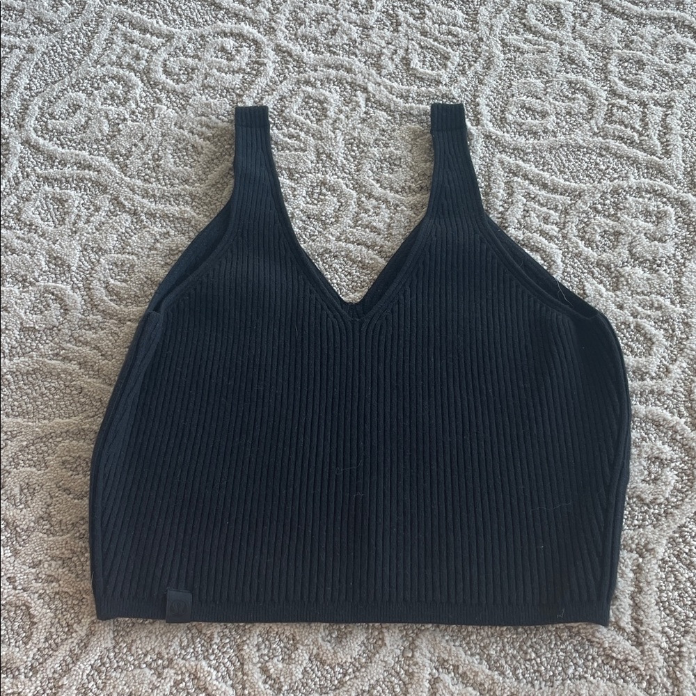 Lululemon Black Ribbed Knit Tank Top